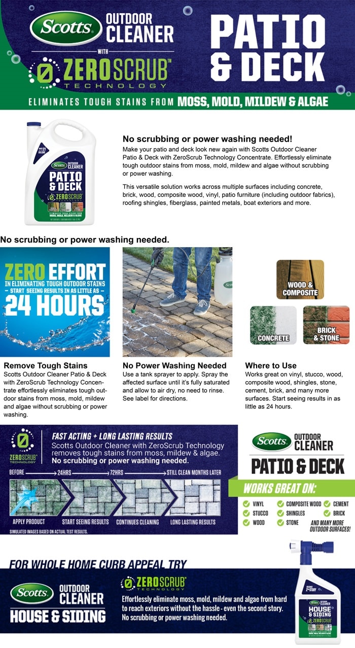 Scotts 1 Gal. Outdoor Cleaner Patio and Deck with ZeroScrub Technology